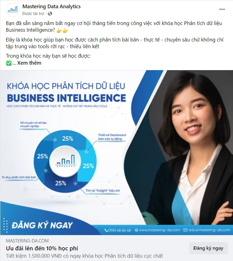 Mẫu quảng cáo Facebook đưa khách hàng về website